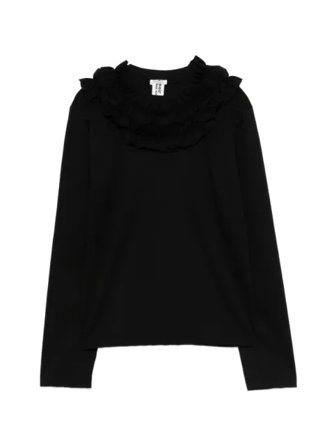 Noir Kei Ninomiya ruffled-collar T-shirt Black 3PT014