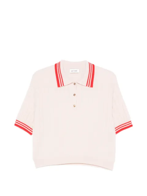 Soft Goat striped polo top Pink 24746