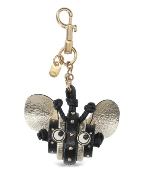 Anya Hindmarch stud bee keyring Black 204583