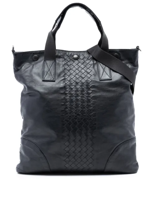 Bottega Veneta Pre-Owned 2012-2025 Intrecciato Trimmed Nappa Convertible Tote satchel Black FNSNF6ZP1VM4I03H