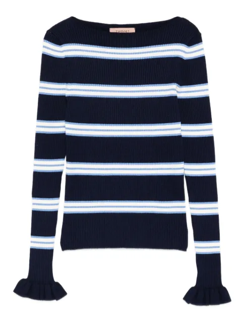 TWINSET striped jumper with ruffles Blue 261TP3241