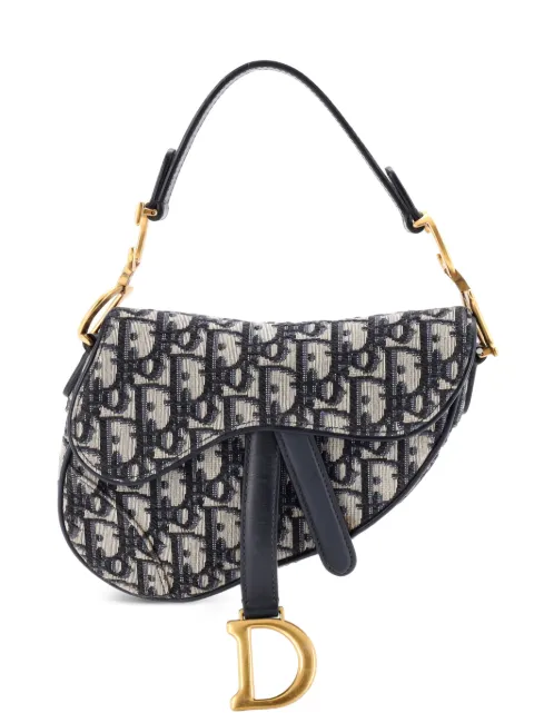 Christian Dior Pre-Owned Saddle Handbag Oblique Canvas Mini shoulder bag Blue TPZOXO5HXB9NIKI8