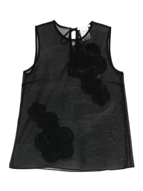 Cecilie Bahnsen Alba floral-appliqué top Black 225RTW11015