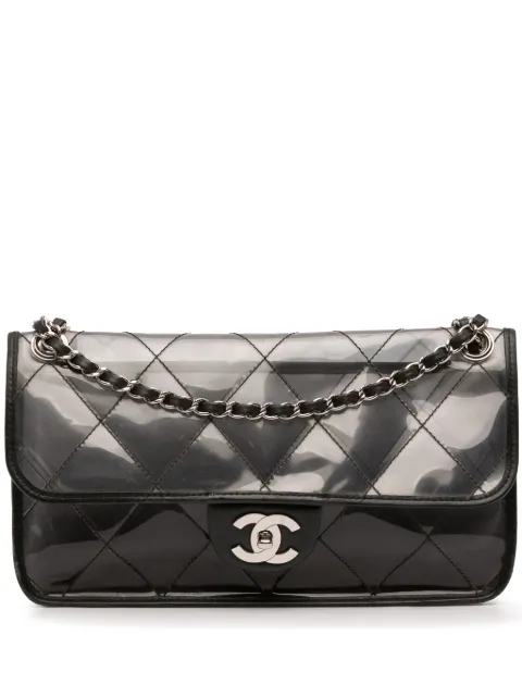 CHANEL Pre-Owned 2006-2008 Stitched PVC and Calfskin Naked Flap shoulder bag Black I2TMV8XQWLBTQG1R