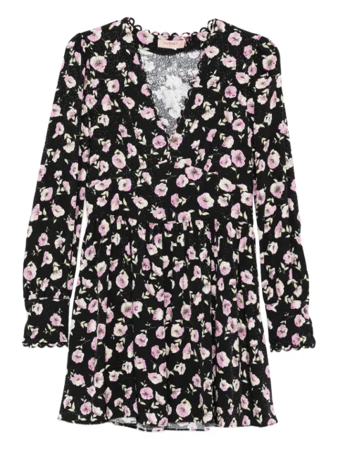 TWINSET floral-print V-neck mini dress Black 261TP210B