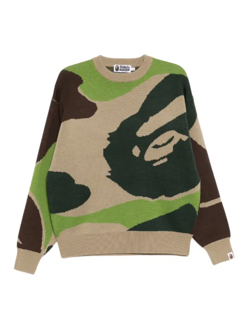 A BATHING APE® camouflage-print jumper Green 0ZXKNM301201P