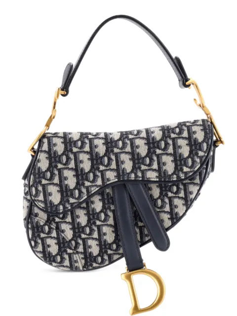 Christian Dior Pre-Owned Saddle Handbag Oblique Canvas Mini shoulder bag Blue VL7R8SCGOAOAWKYO