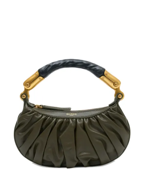 Balmain mini Ebene tote bag Green GN1BS027LSXP