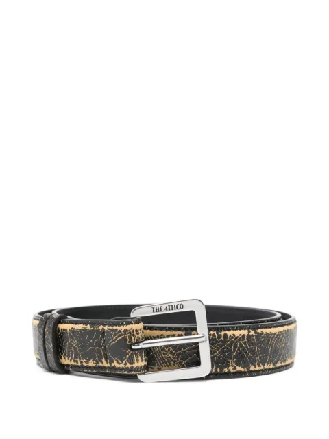 The Attico crackled buckle leather belt Black 260WKE00029LBT142AA