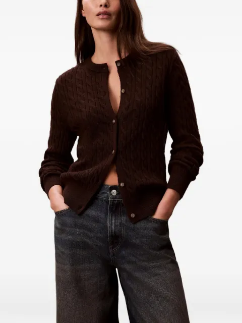 Calvin Klein cable-knit cardigan Brown LV044E307G2E8