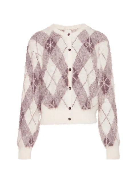 Calvin Klein argyle-pattern buttoned cardigan Neutrals LV044E317GYAS