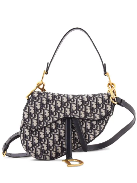 Christian Dior Pre-Owned Saddle Handbag with Strap Oblique Canvas Medium shoulder bag Blue W6E71K1OEGU6BJCC