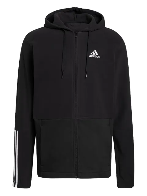adidas Essentials giant-logo full-zip hoodie Black GV5297