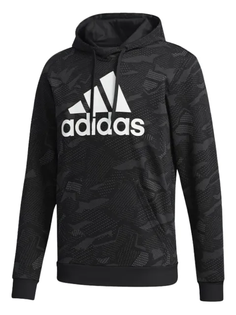 adidas logo-print hoodie Black GD5489