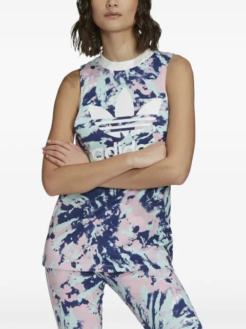 adidas sleeveless printed tank top Blue GL6136