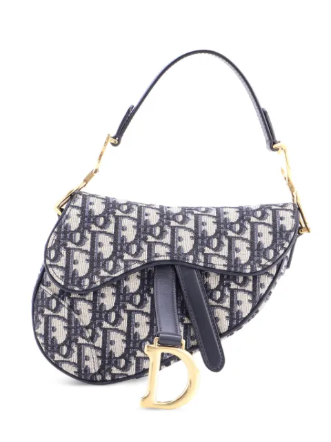 Christian Dior Pre-Owned Saddle Handbag Oblique Canvas Mini shoulder bag Blue J21T8E8F5L7P704Z