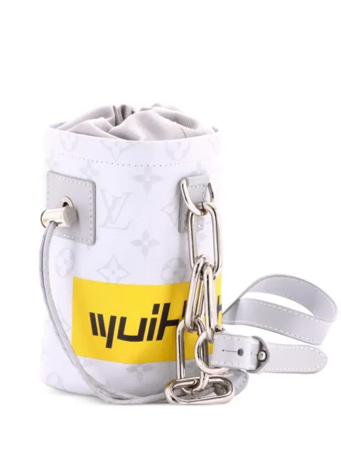 Louis Vuitton Pre-Owned Chalk Nano Bag Limited Edition Logo Story Monogram Canvas bucket bag Grey LWEWQ2ADENCGLR6B