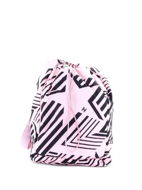 CHANEL Pre-Owned Coco Beach Printed Nylon backpack Black SHGK1W959RVWAZ0O