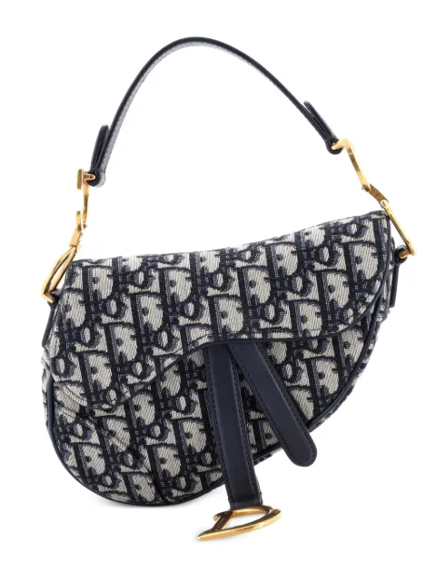 Christian Dior Pre-Owned Saddle Handbag Oblique Canvas Mini shoulder bag Blue F9WACBWDK2SSO8FD
