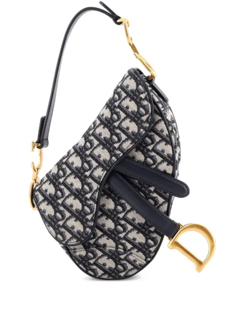 Christian Dior Pre-Owned Saddle Handbag Oblique Canvas Mini shoulder bag Blue UPO9KWXZAV66ZY4K