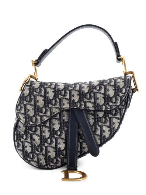 Christian Dior Pre-Owned Saddle Handbag Oblique Canvas Mini shoulder bag Blue CKKXAMETTJ8TCKEI