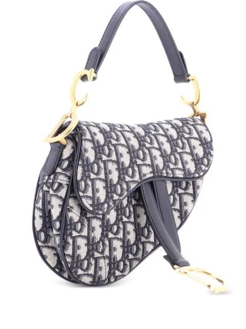 Christian Dior Pre-Owned Saddle Handbag Oblique Canvas Mini shoulder bag Blue BP4CRN31GSVS5VGB