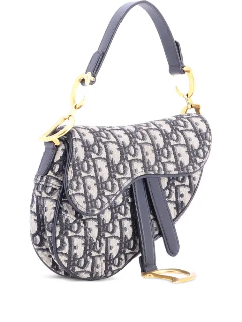 Christian Dior Pre-Owned Saddle Handbag Oblique Canvas Mini shoulder bag Blue UY0RUOOJXUSYSI5Y