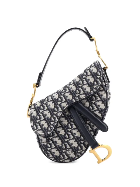 Christian Dior Pre-Owned Saddle Handbag Oblique Canvas Mini shoulder bag Blue RHUMXJ3KIPXOPIUM