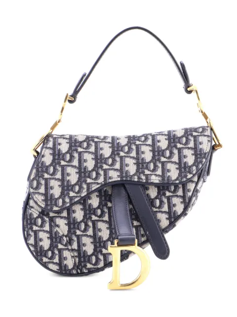 Christian Dior Pre-Owned Saddle Handbag Oblique Canvas Mini shoulder bag Blue MVUGEKOF2IQT8K6Y