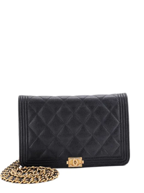 CHANEL Pre-Owned Boy Wallet on Chain Quilted Caviar crossbody bag Black 9J7W734GV6URHERU