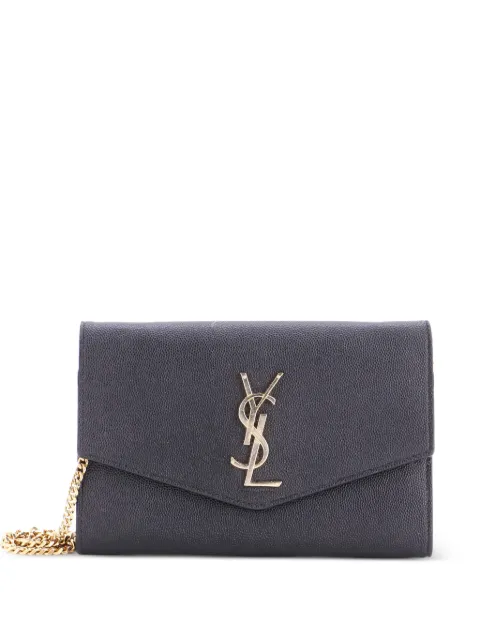 Saint Laurent Pre-Owned Uptown Chain Wallet Leather crossbody bag Black GDMDZ0LDMI1YJMW7