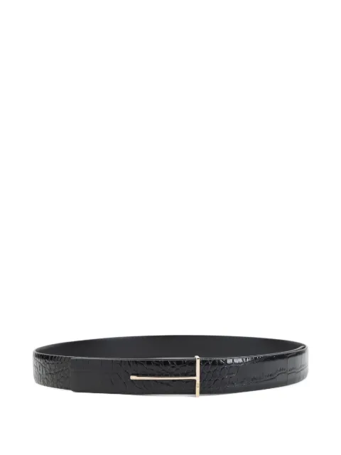 TOM FORD crocodile-effect metal belt Black WB338LCL395P