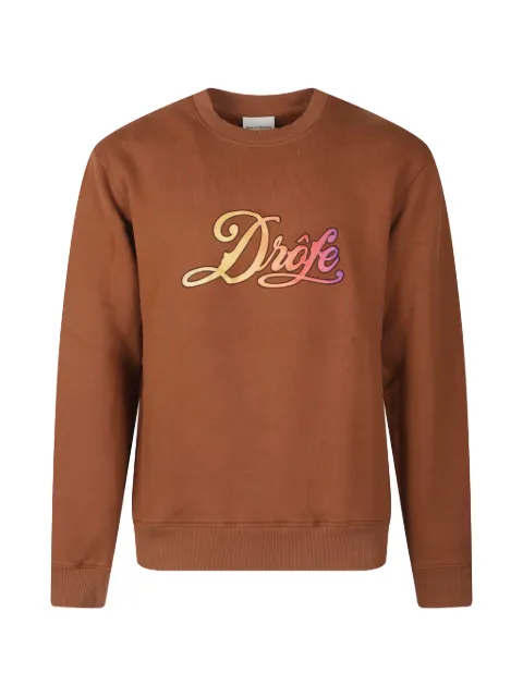 Drôle De Monsieur Drôle Dégradé logo-embroidered crew-neck sweater Brown KSW199CO230BN