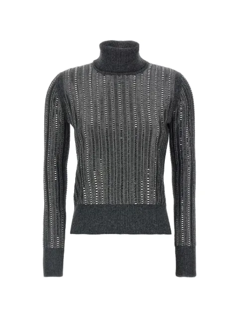 Ermanno Scervino open-knit roll-neck sweater Grey D475M308CTEJY