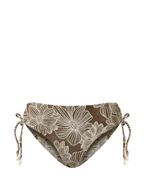 TWINSET jacquard bikini bottoms with pearls Brown 261LMMB99