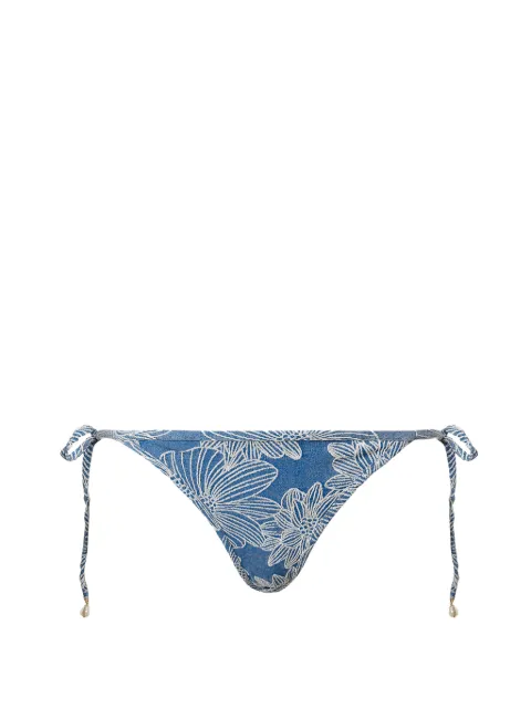 TWINSET jacquard bikini thong with pearls Blue 261LMMB88
