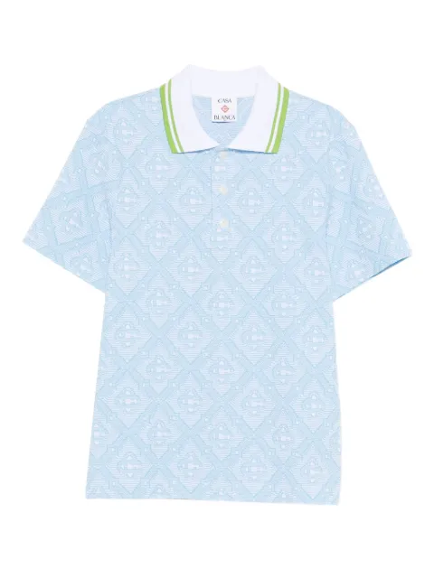 Casablanca logo-pattern polo shirt Blue MSP26JTP46601