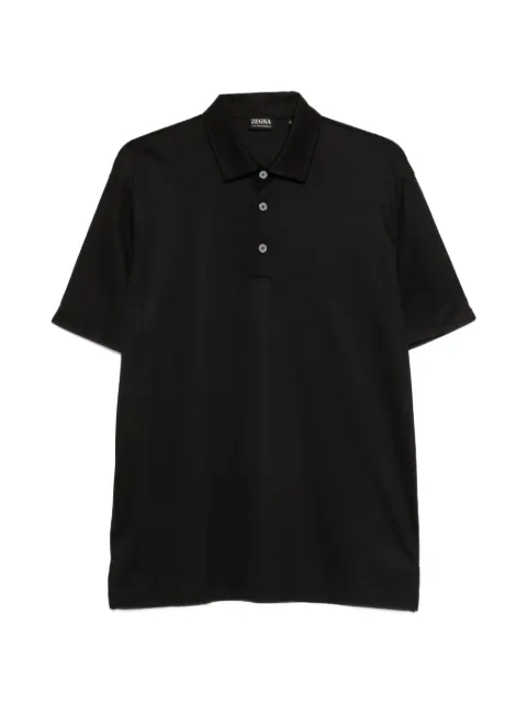 Zegna buttoned wool polo shirt Black UG345A2GCT724