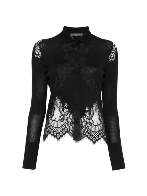 Ermanno Scervino lace-panelled button-up cardigan Black D475K700APATL