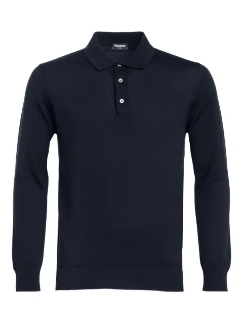 FRANZESE COLLECTION three-button ribbed polo shirt Blue FE68523001