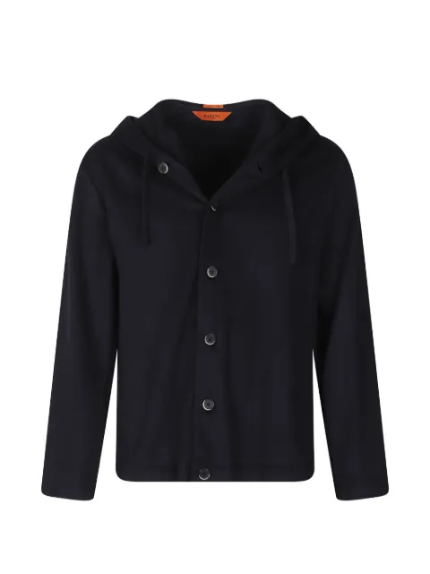 Barena button wool hoodie Blue OSU54250518170