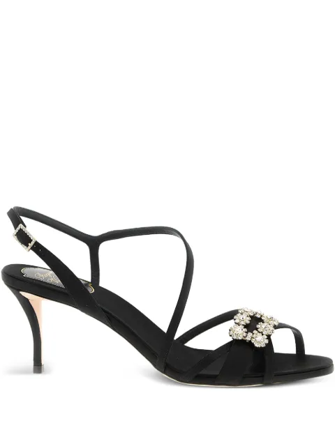 Roger Vivier flower-detail open-toe sandals Black RVW80844460RS0