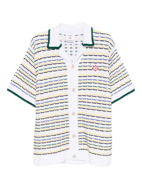 Casablanca tuck-stitch short-sleeved shirt White MSP26KW120901