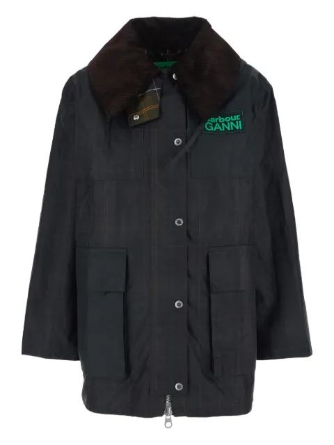 Barbour x Ganni hooded coat Green LWX1528TN11