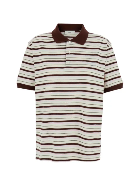 DUNST striped cotton polo shirt Brown UDTS6B121W2