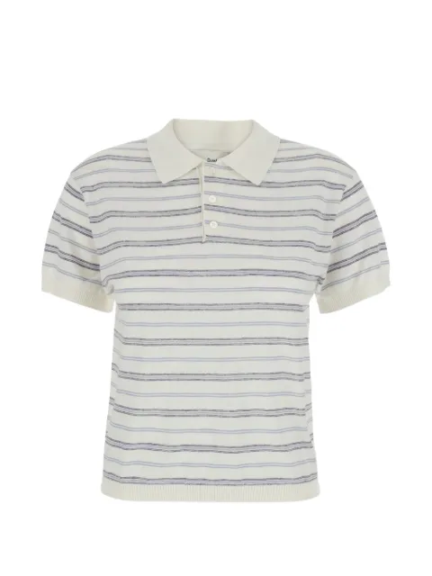 DUNST striped short-sleeve polo shirt Neutrals UDSW6B127IV