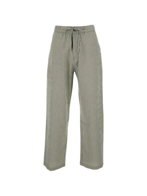 COOR drawstring striped trousers Green CXG2PT08KHK