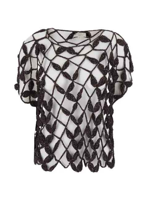 Antonelli crochet knitted top Brown 41787Q40704B6