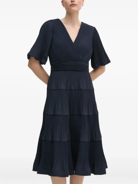Joseph Ribkoff tiered pleated midi dress Blue 251905