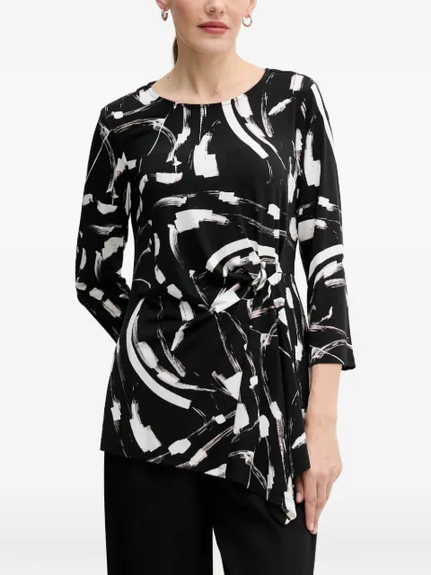 Joseph Ribkoff graphic-print knot top Black 254165